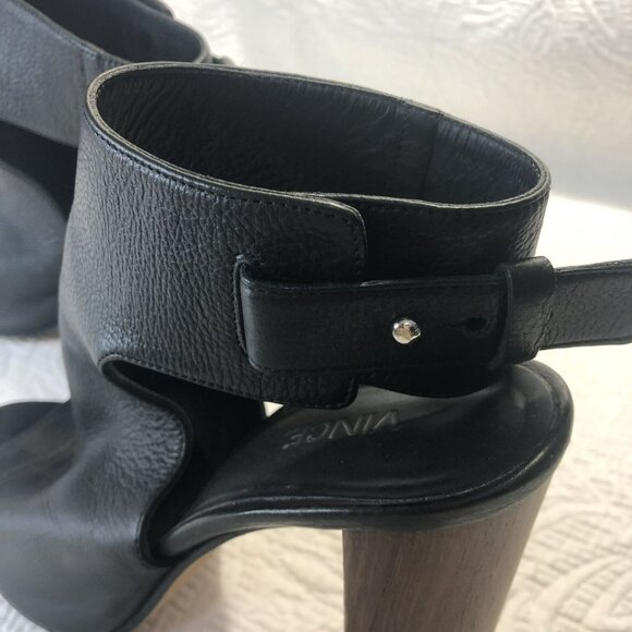 Vince Sandals Genuine Leather Open-Toe Block Heel Adjustable Strap Size 8.5M - Picture 5 of 12